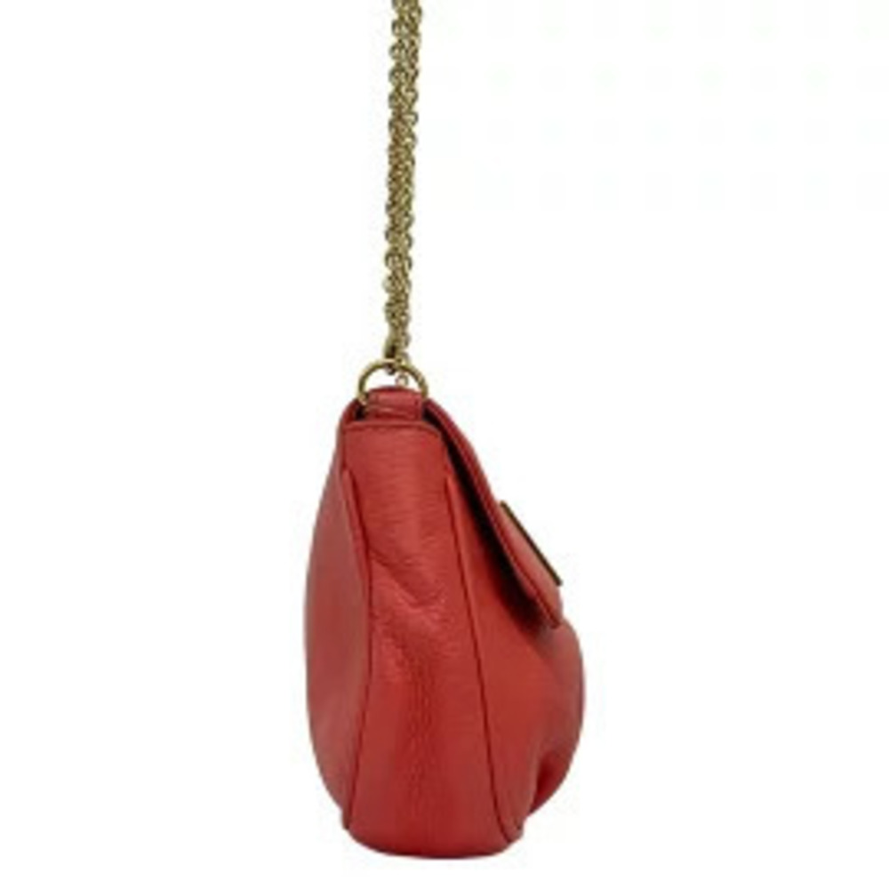 Fendi sta Shoulder Bag Detachable Chain Strap Pink Leather